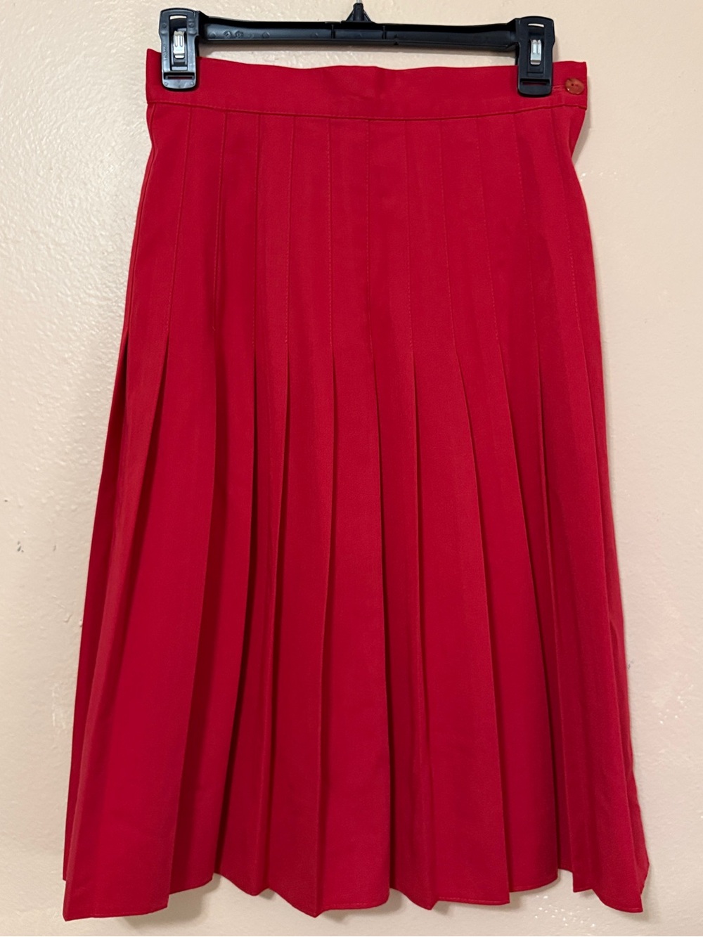 VNTG St Michael Red Pleated Midi Skirt - Made in UK - Dark Academia Preppy - Picture 4 of 11